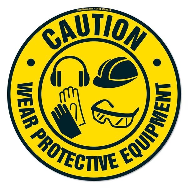 Wear Protective Equipment 5 16in Non-Slip Floor Marker, 16